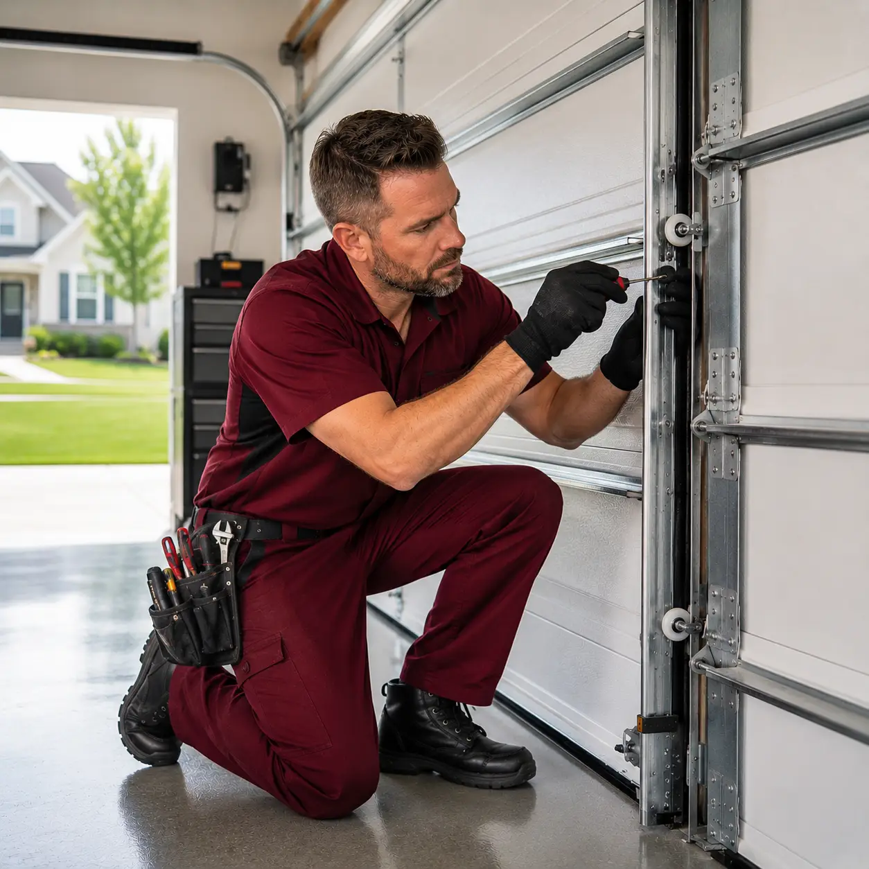 Garage door track and roller repair service in Indianapolis IN