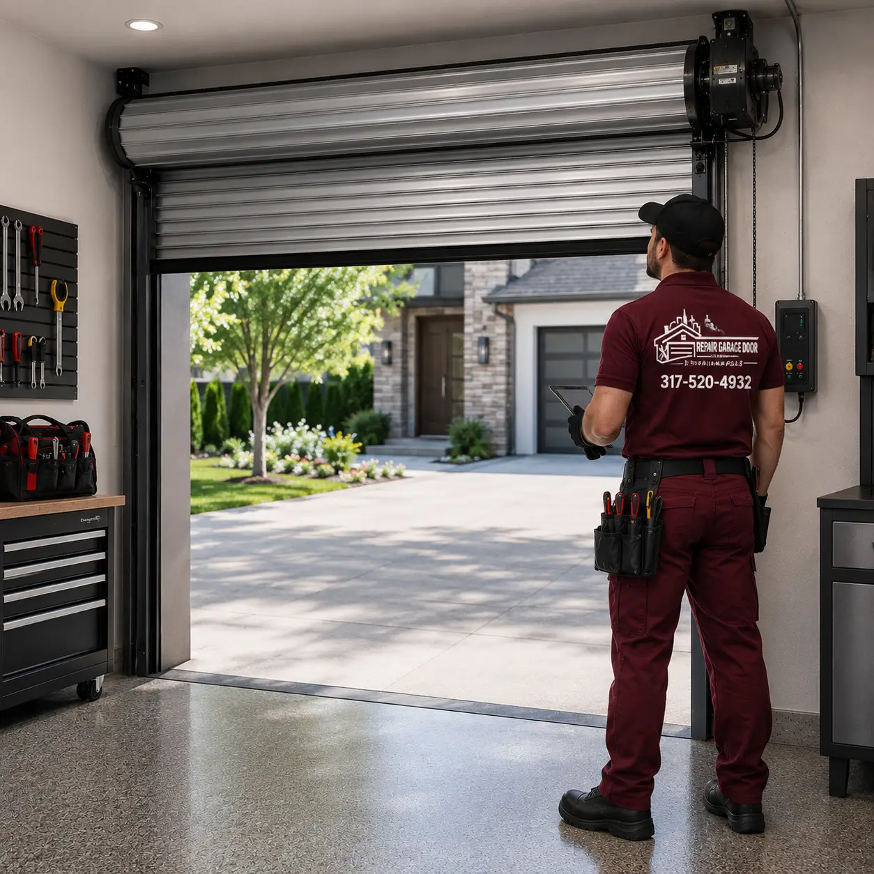High speed electric roller garage door service in Indianapolis IN