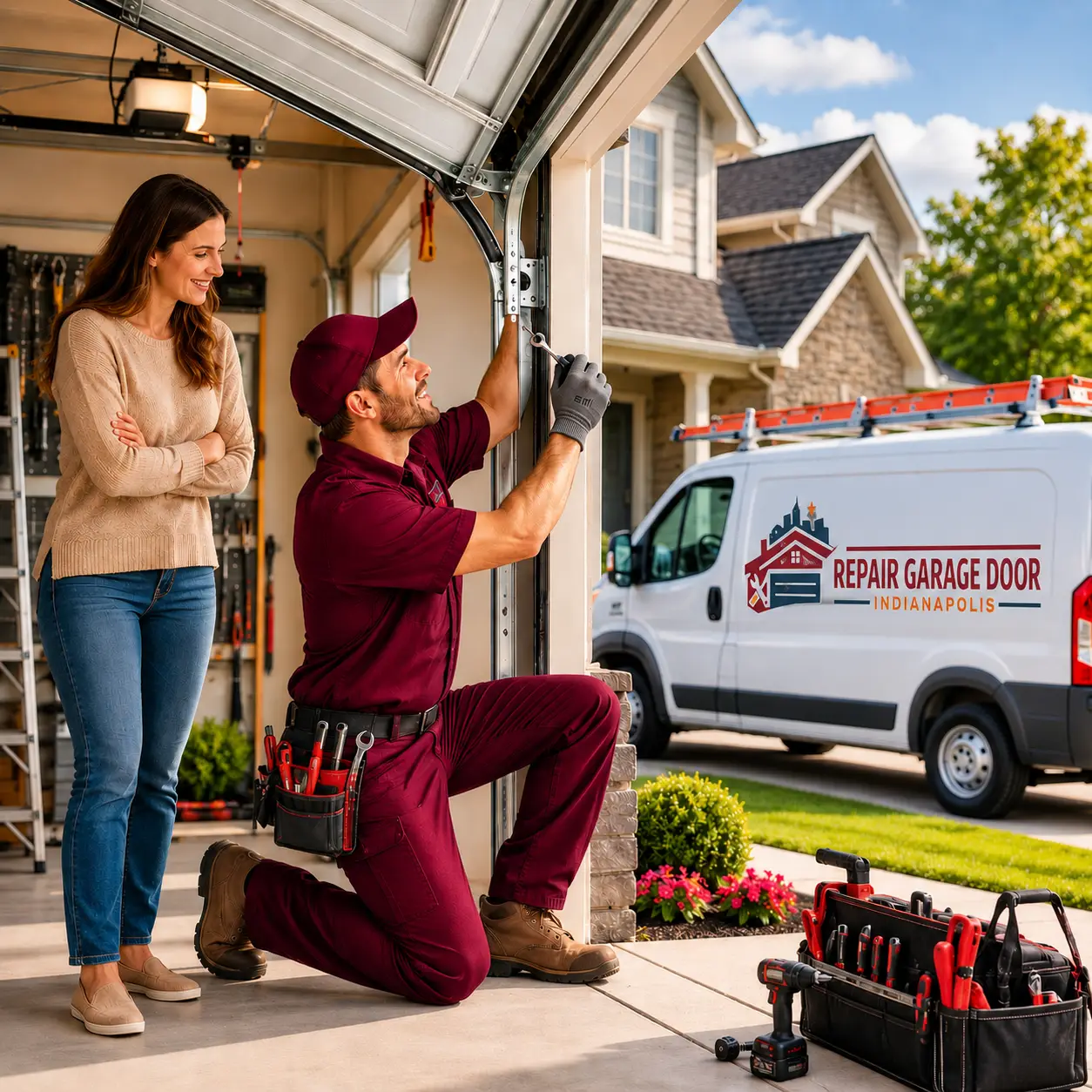 Residential garage door technician service in Indianapolis IN