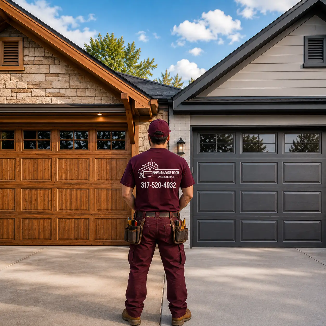 Wood and steel garage door installation service in Indianapolis IN